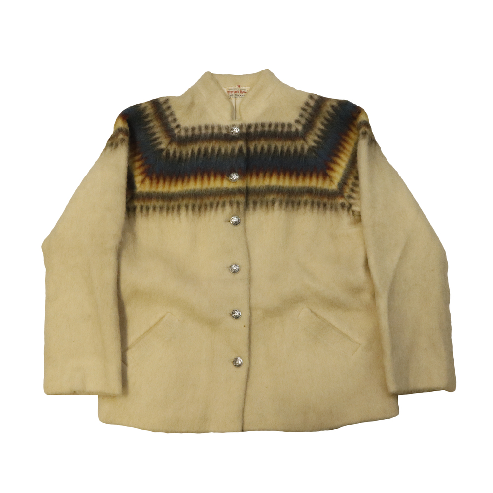 Vintage Myrjord Deveri Norwegian patterned wool jacket Size 38